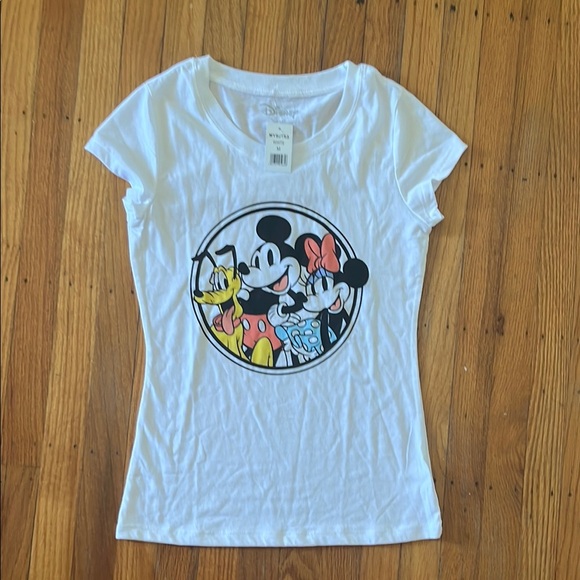 Disney White Tee with Mickey, Minnie, and Pluto - Picture 1 of 5